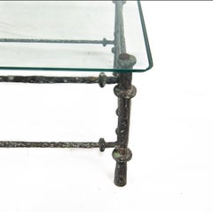 Circa 1980 Cast and Patinated Aluminum Coffee Table After Diego Giacometti.