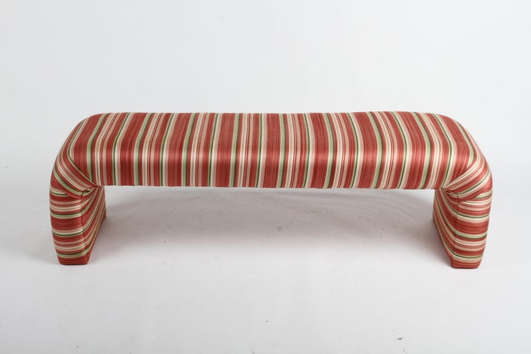 Hollywood Regency Circa 1980s Waterfall Bench by Steve Chase For Sale