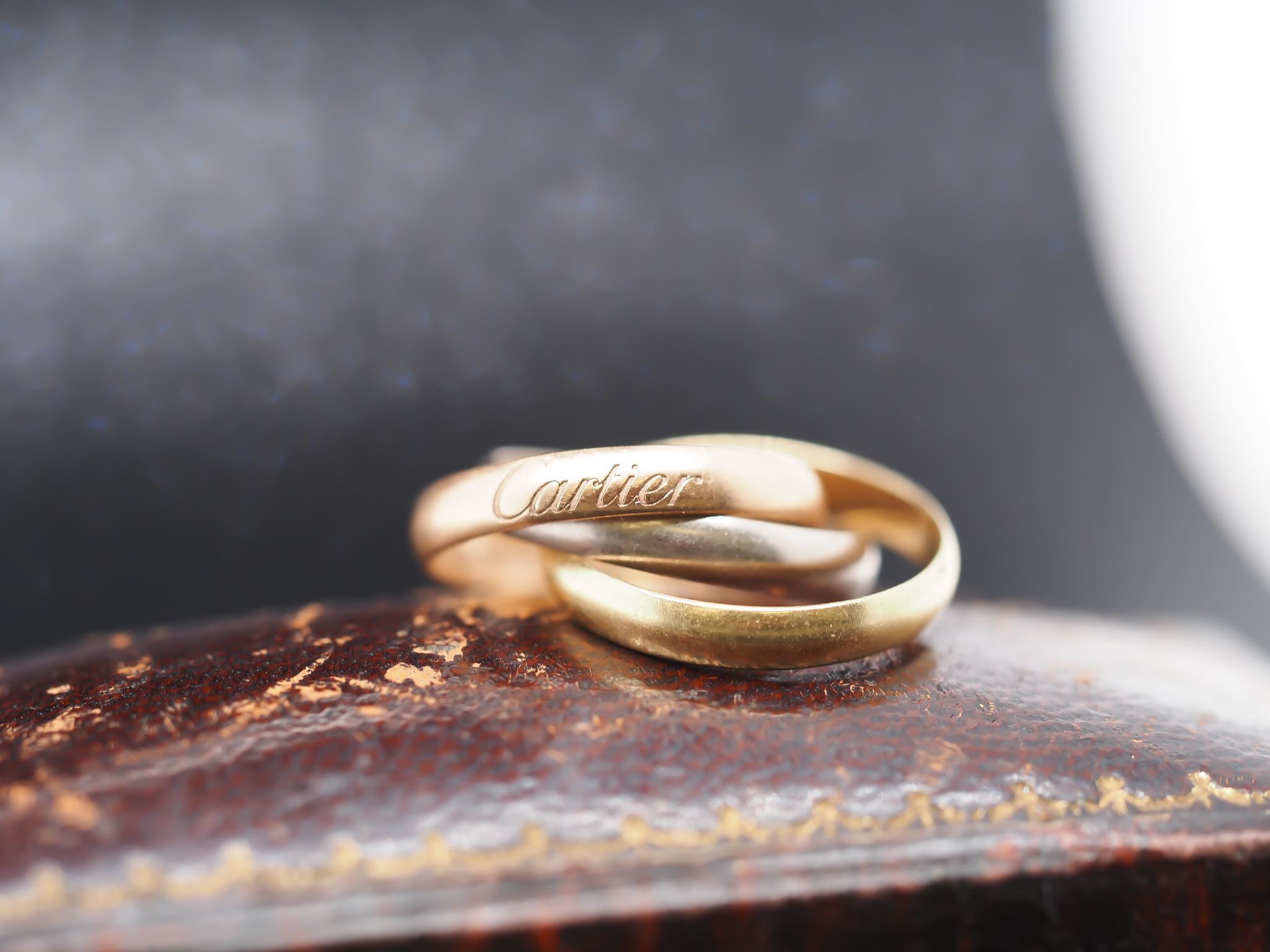 Circa 1980er Cartier Trinity-Ring 18K Gelbgold Größe 3,5 Damen