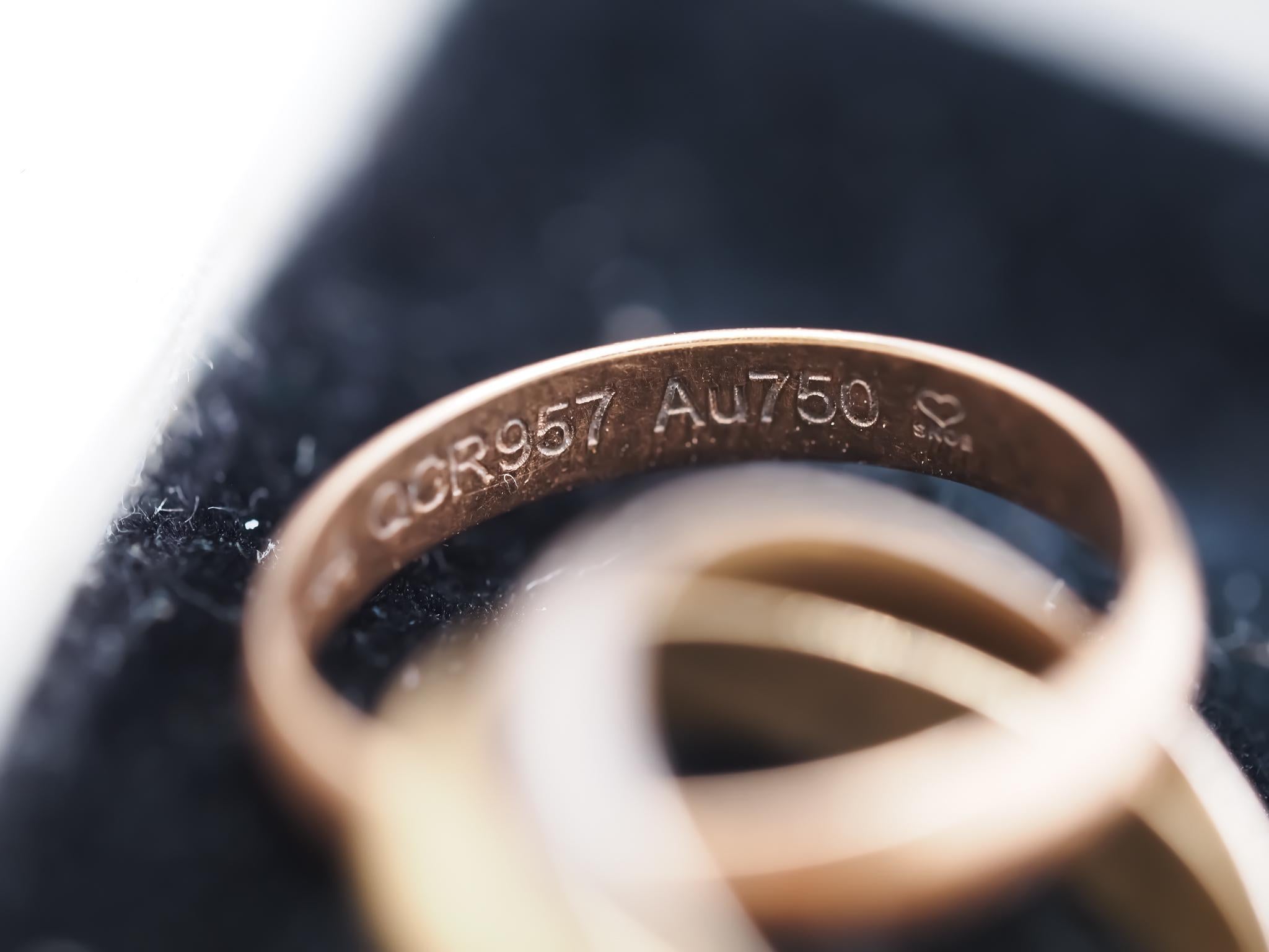 Circa 1980er Cartier Trinity-Ring 18K Gelbgold Größe 3,5 2
