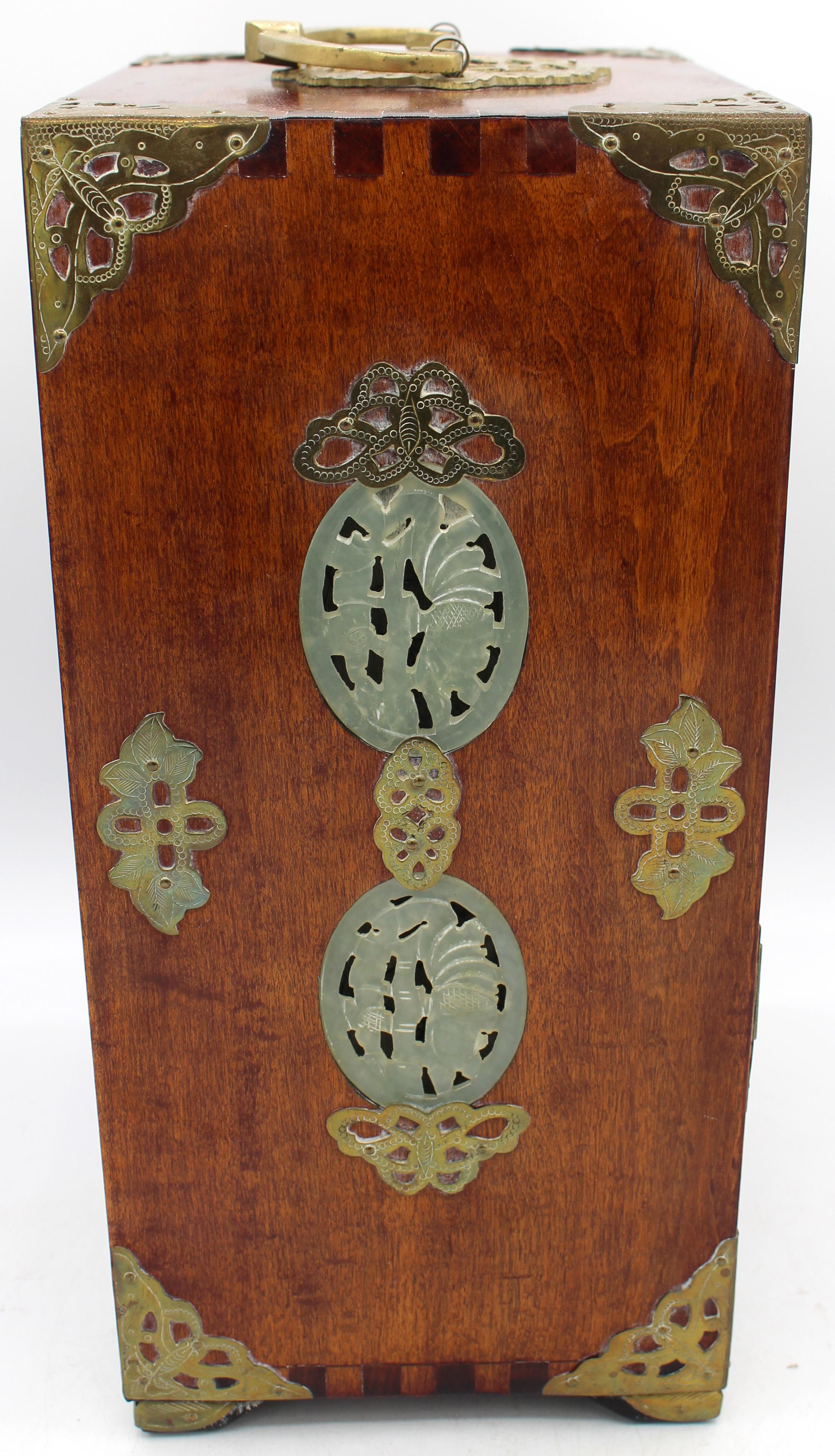 Circa 1980s Chinese Table Top Jewelry Chest or Cabinet In Good Condition For Sale In Chapel Hill, NC