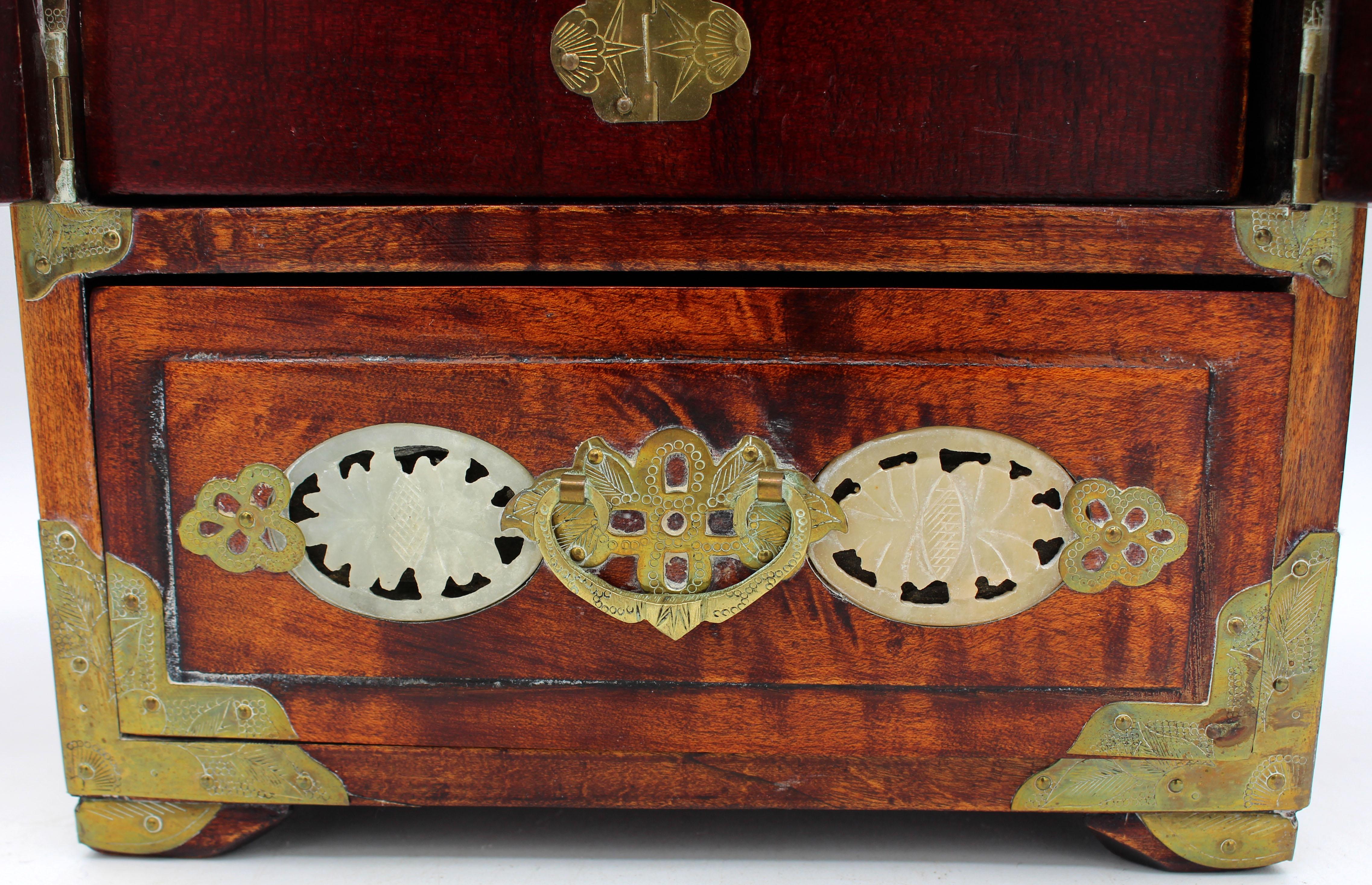 Circa 1980s Chinese Table Top Jewelry Chest or Cabinet For Sale 2