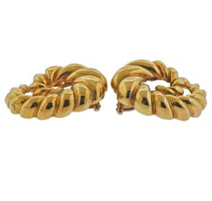 Circa 1980s Gold Swirl Earrings