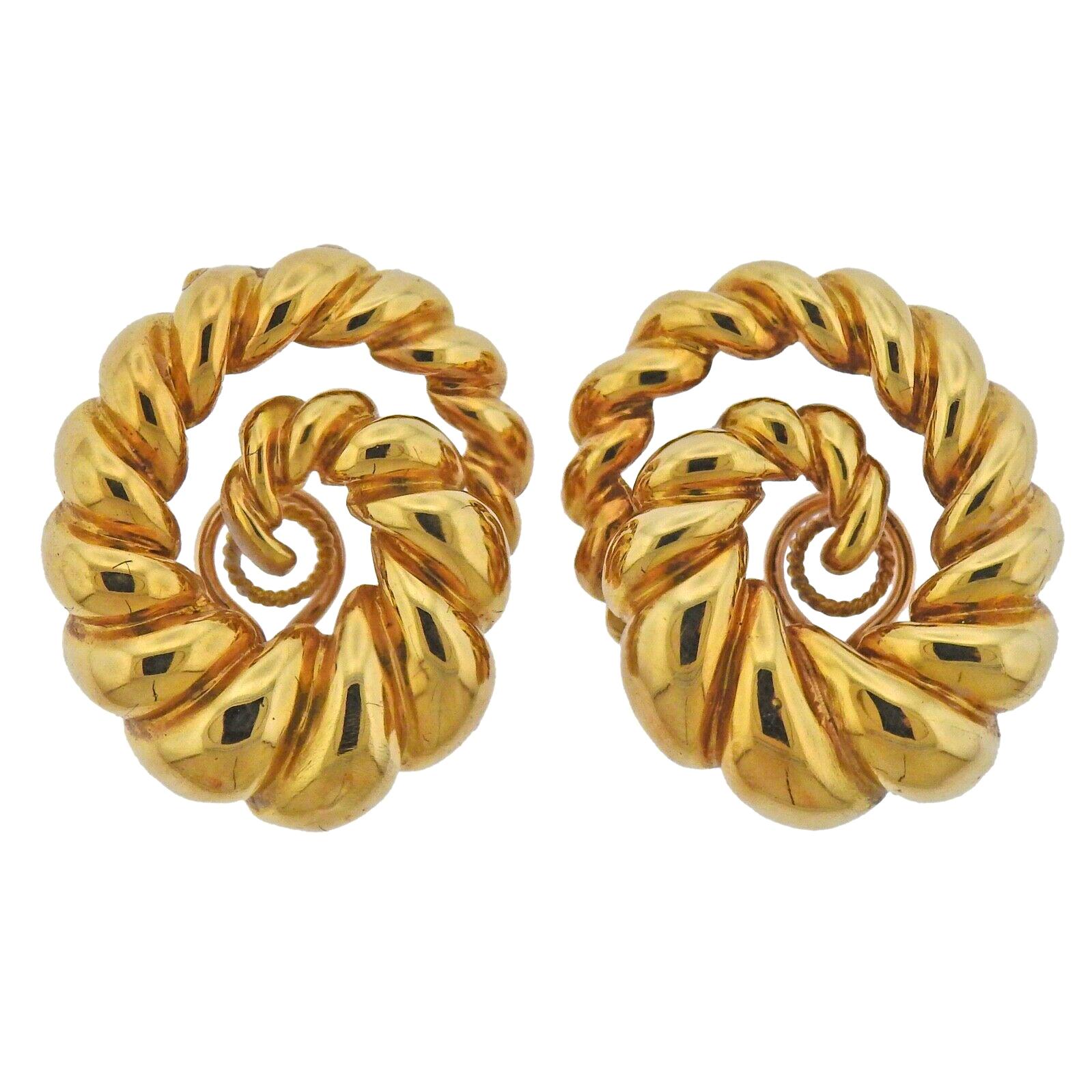 Circa 1980s Gold Swirl Earrings