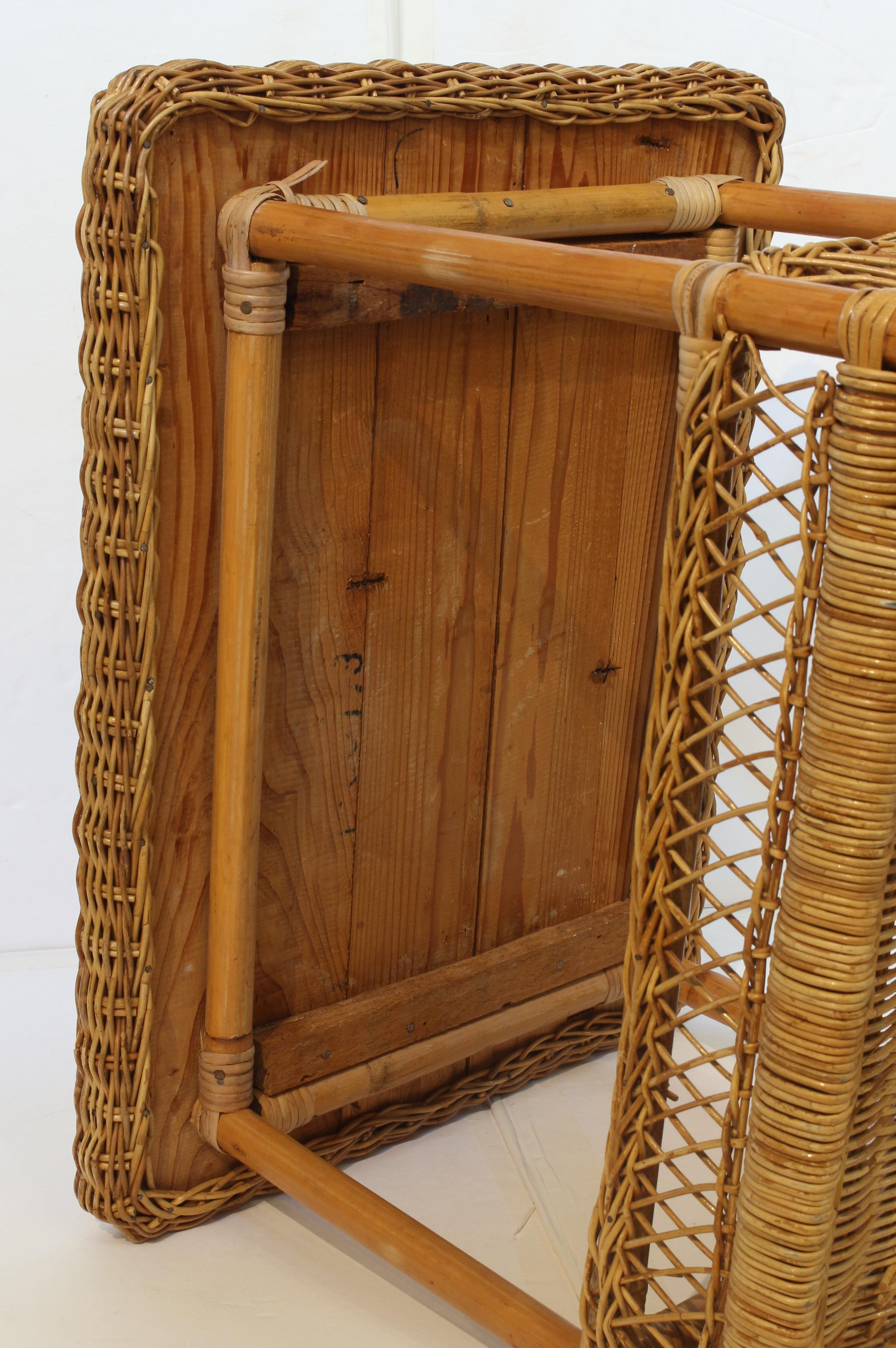 Late 20th Century circa 1980s Rattan Side Table