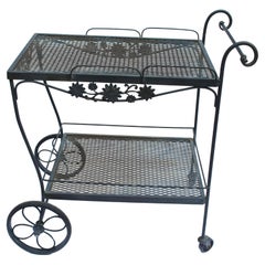 Carrello da bar in ferro battuto degli anni '80 di Russell Woodard