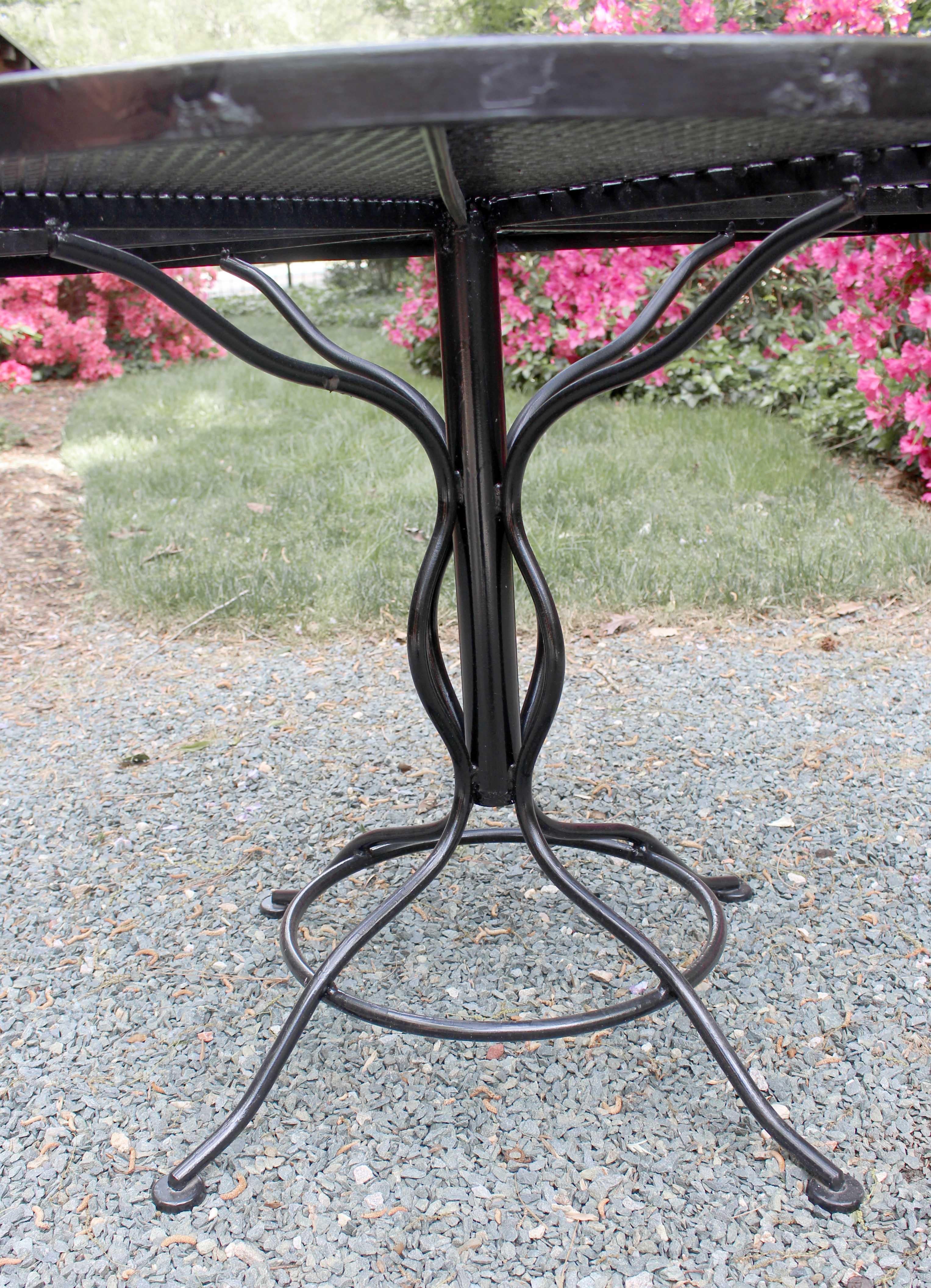 Circa 1980s Wrought Iron Table & 4 Chairs by Russell Woodard For Sale 3