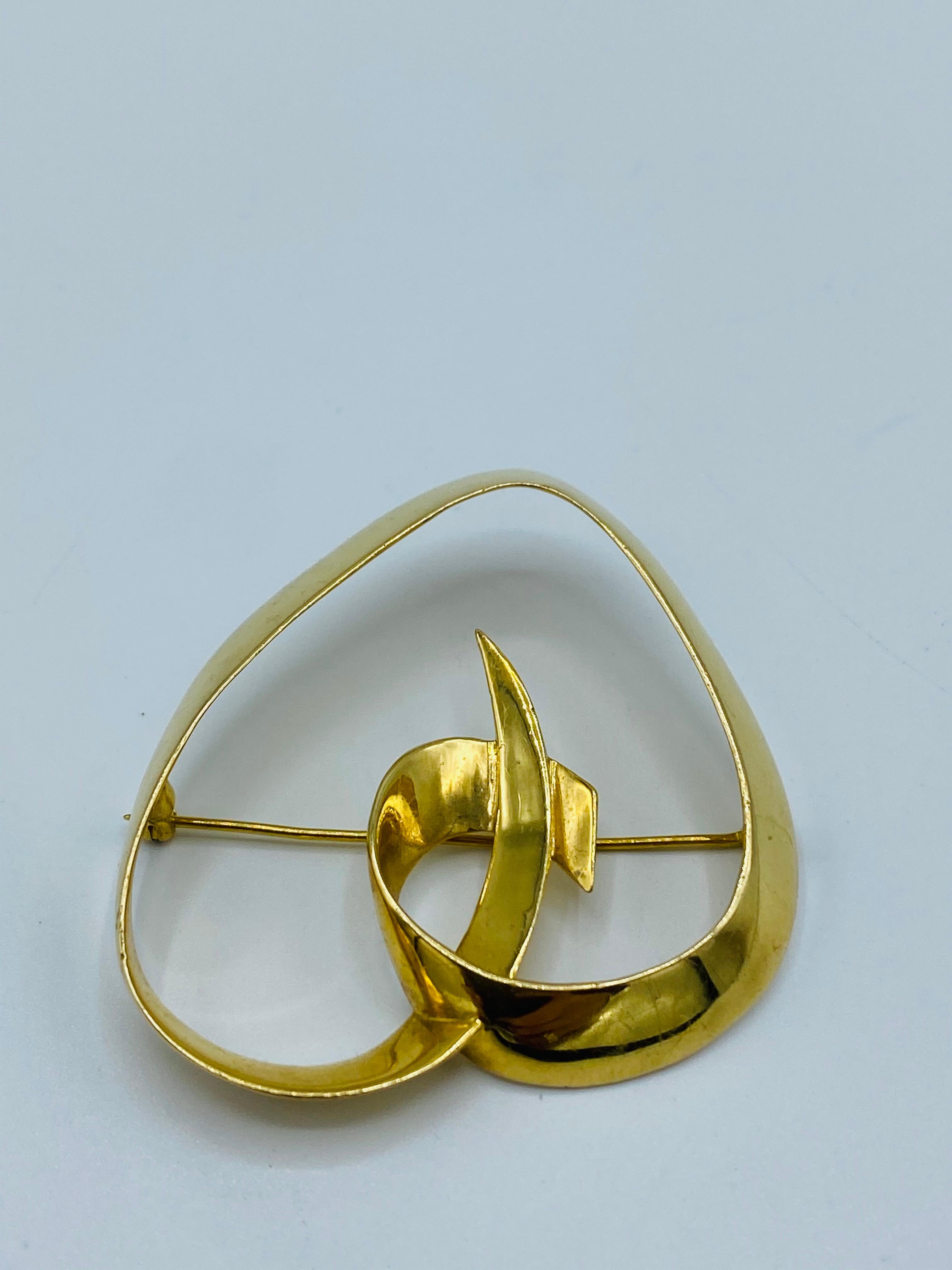 Women's Circa 1983 Tiffany & Co. Paloma Picasso Yellow Gold Heart Brooch