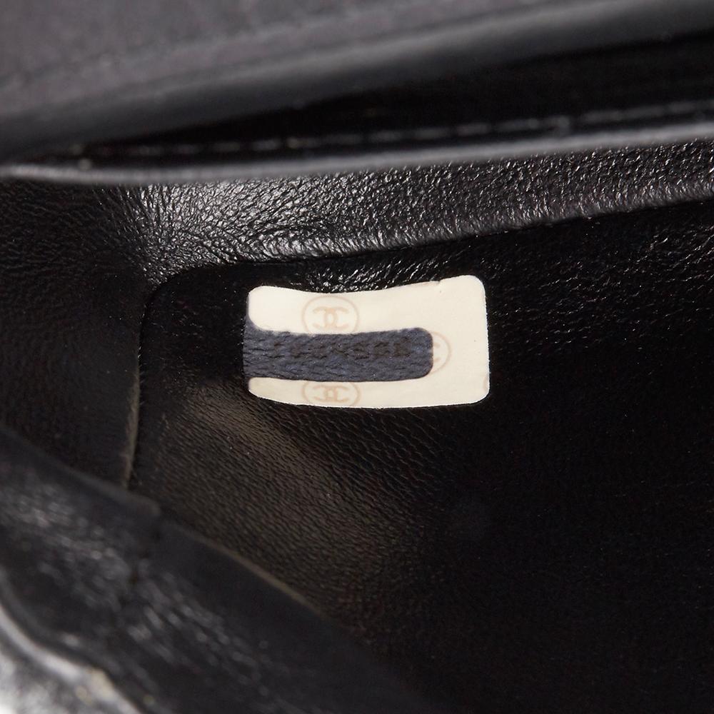 Circa 1990 Grey Quilted Wool & Black Satin Vintage Mini Flap Bag 5