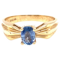 Bague en or jaune 14 carats avec tanzanite ovale de 0,75 carat, c. 1990