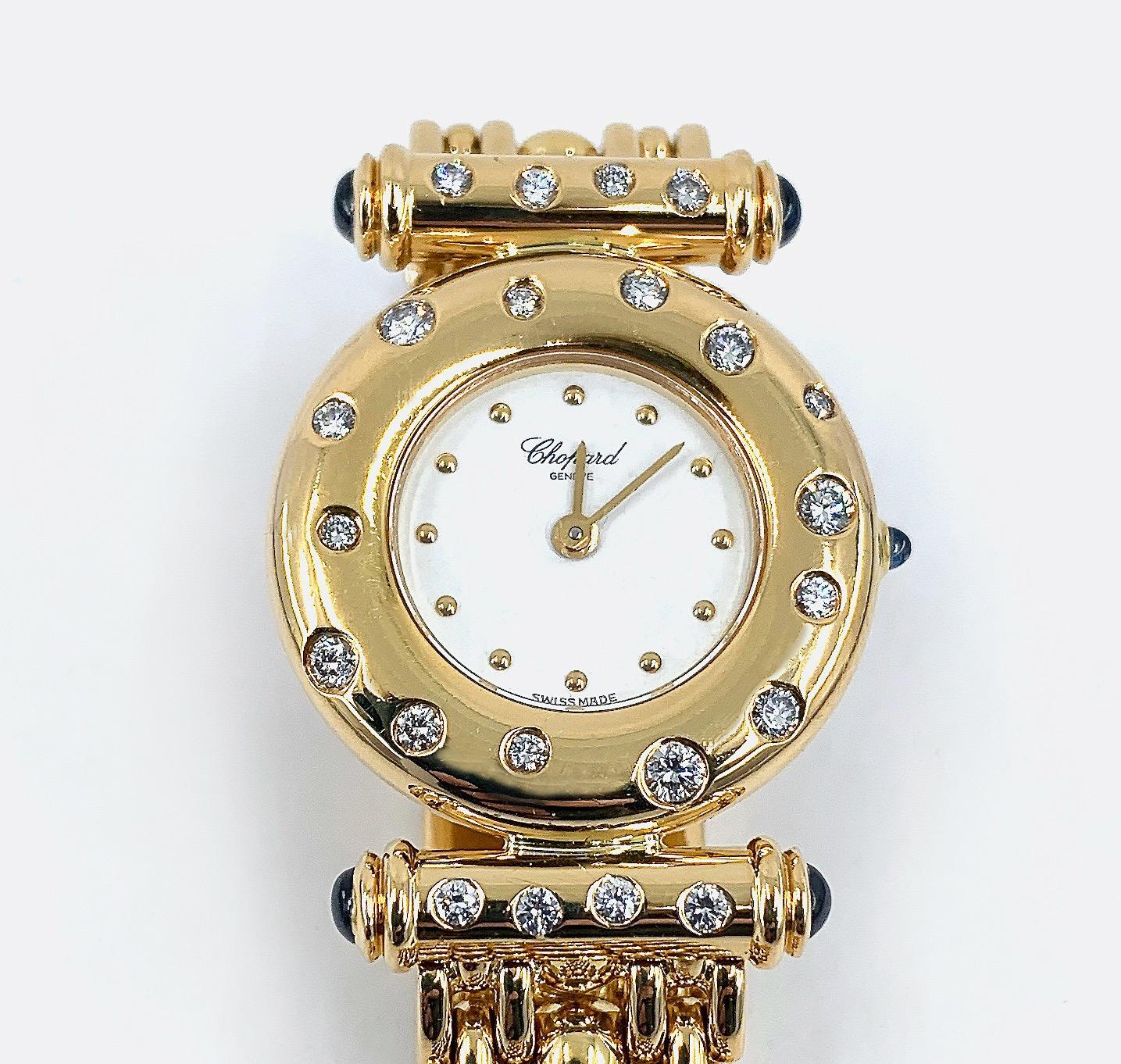Chopard Femme Classique Quarz-Diamant-Uhr aus 18 Karat Gelbgold, um 1990 (Zeitgenössisch) im Angebot