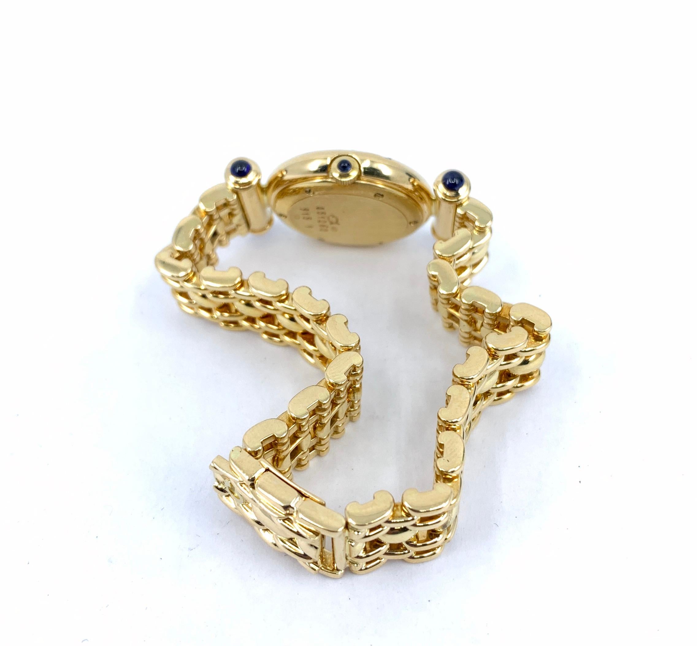 Women's Chopard Femme Classique Quartz Diamond Watch in 18 Karat Yellow Gold, Circa 1990 For Sale