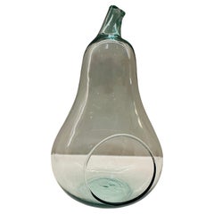 Terrario inglés de cristal verde pálido con forma de "pera" para plantas de jardín de la década de 1990
