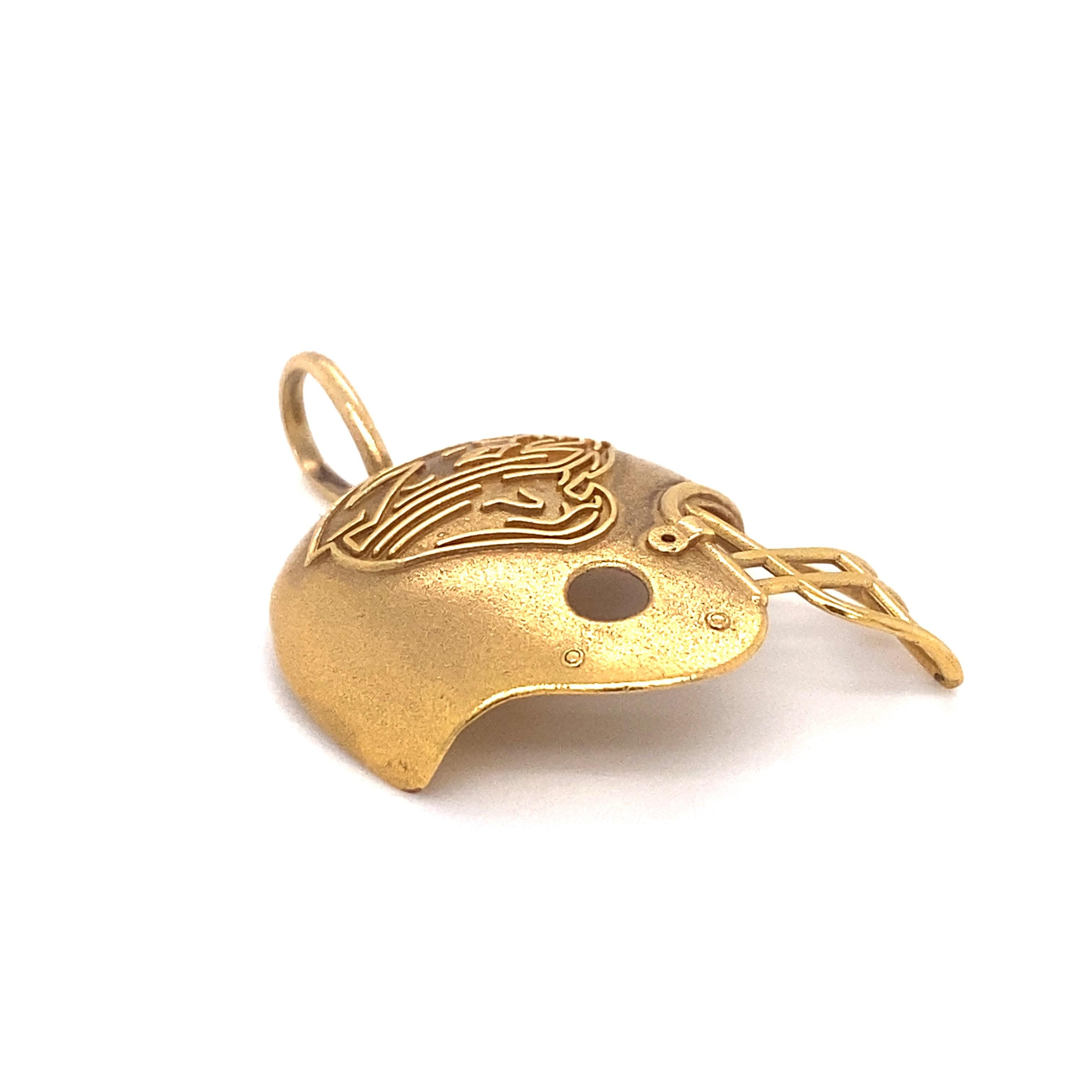 Circa 1990er Jacksonville Jaguars NFL Fußball Helm-Anhänger in 14K Gold für Damen oder Herren