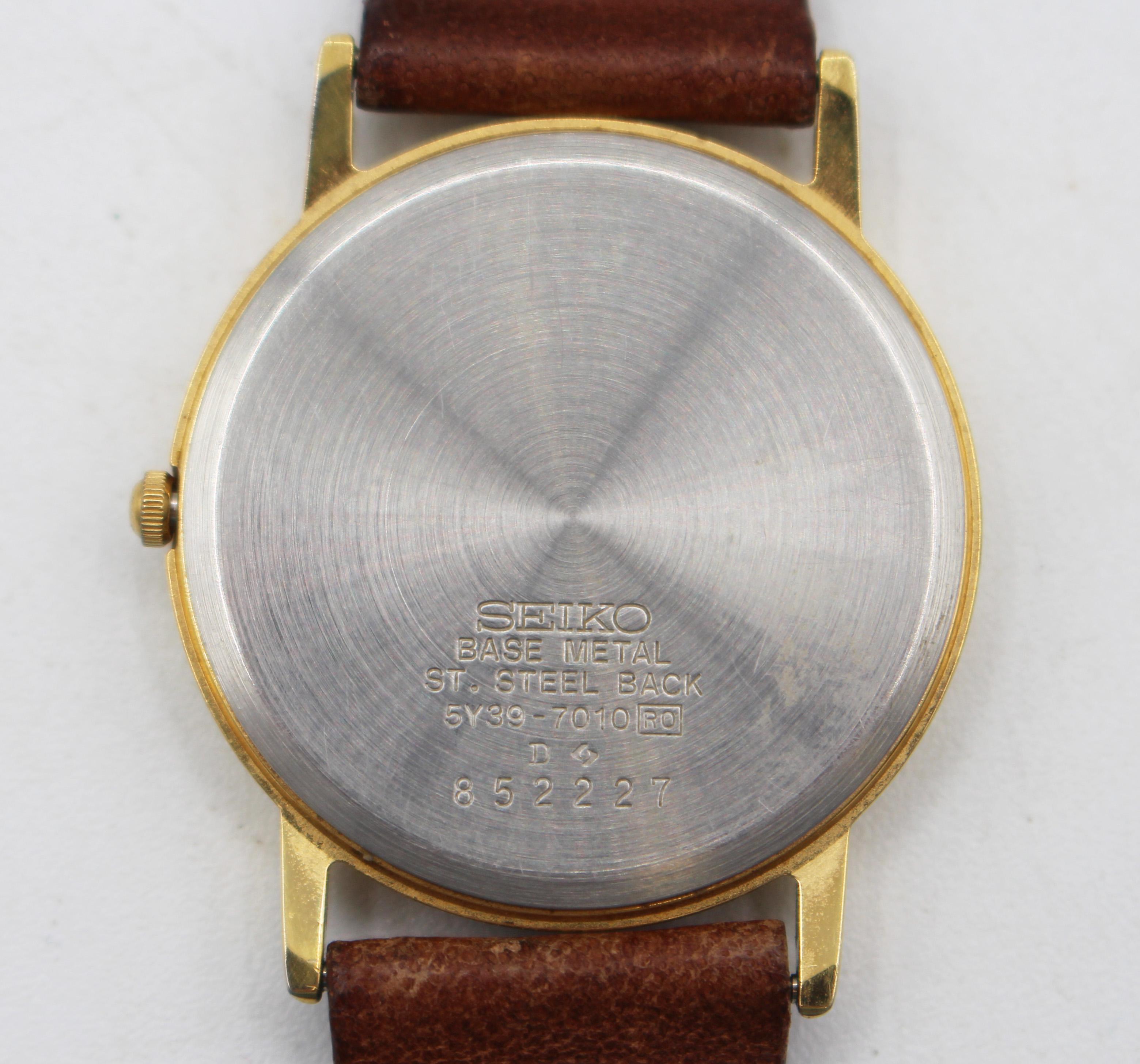 Reloj de pulsera de cuarzo Seiko para hombre de la década de 1990 finales del siglo XX