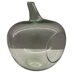 Terrario di vetro verde pallido con bolle di sapone per piante succulente da giardino, degli anni '90 circa.