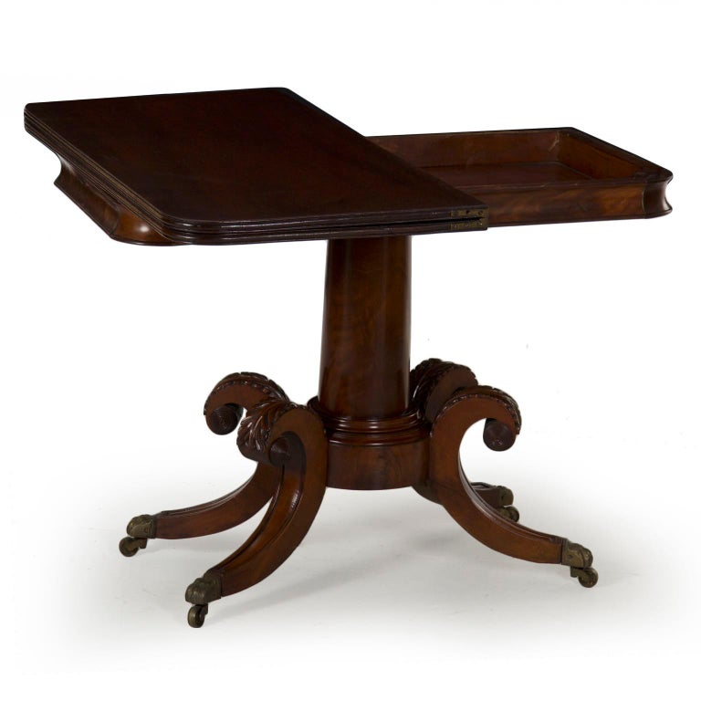 circa 19th Century American Classical Antique Card Game Table For Sale