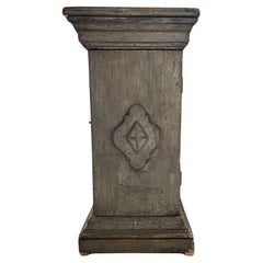 Used Circa 19th Century English Painted Wood Display Pedestal with Storage 