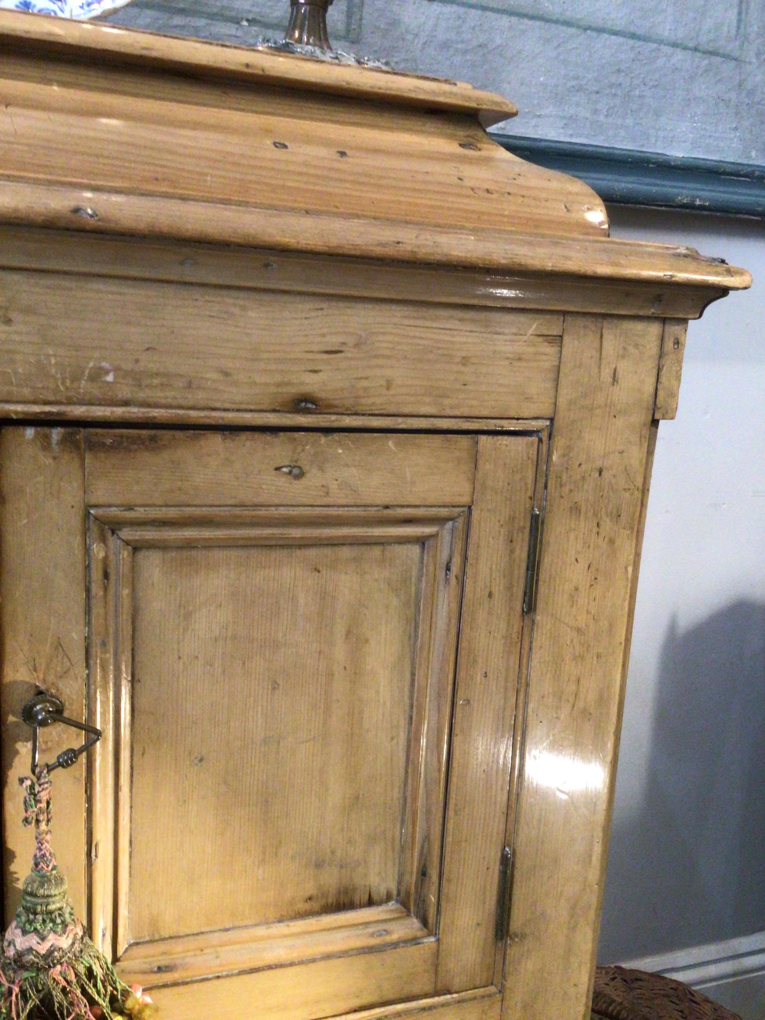 Other Circa 19th Century English Pine Buffet/Cupboard with Drawer & Compartment  For Sale