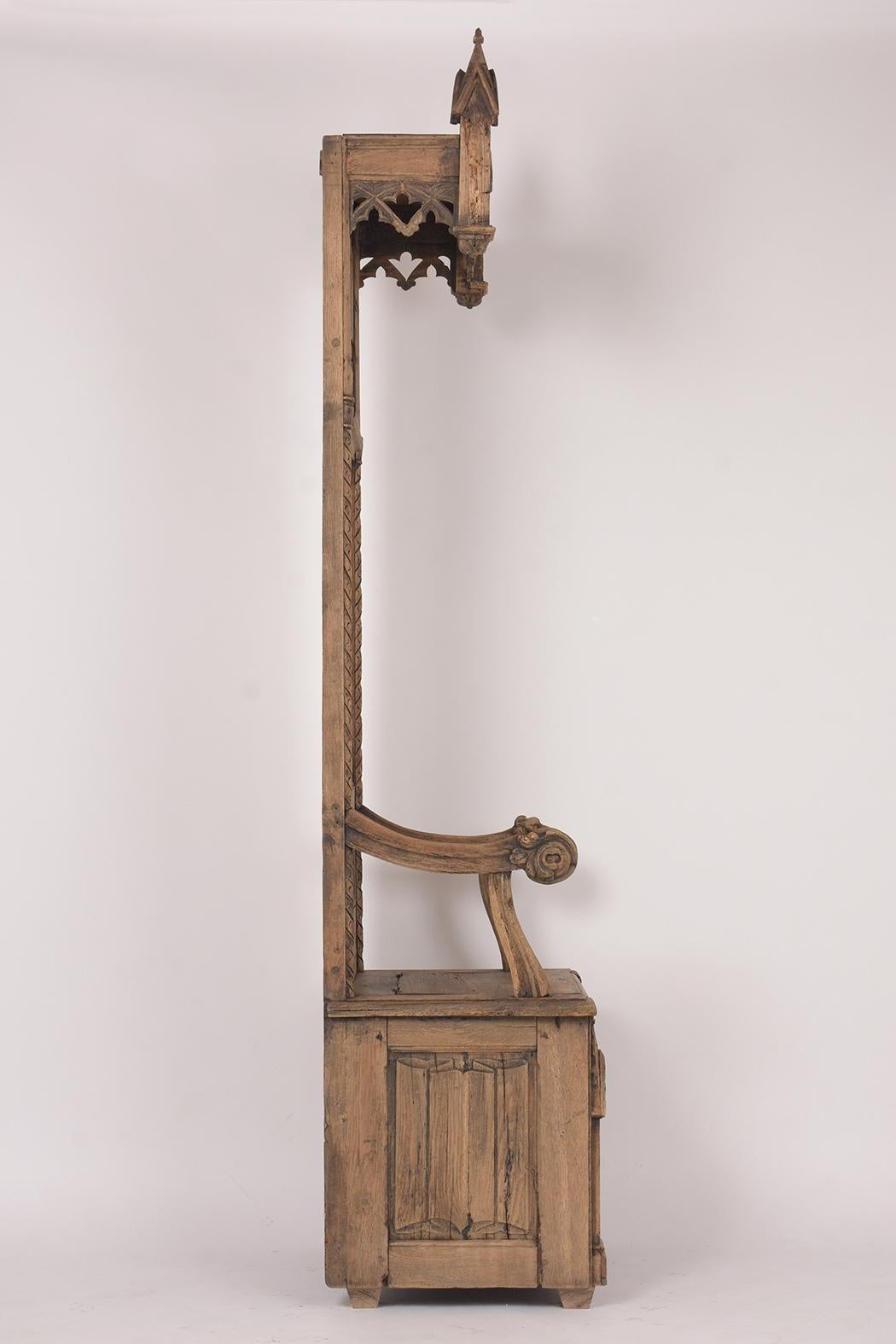 Gothic Throne Chair, circa 19th Century 2