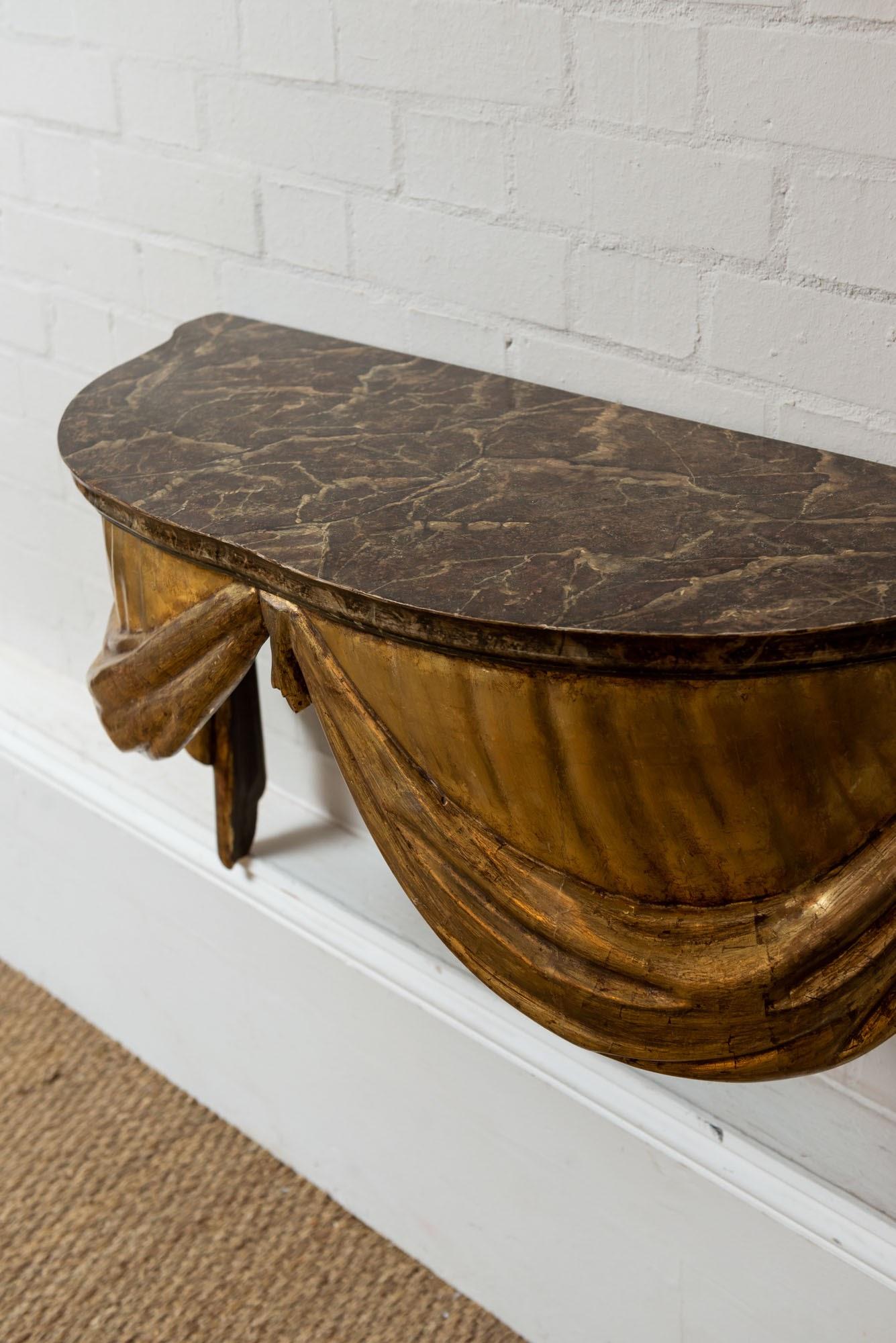 Highly Decorative Italian Painted and Gilded Console Table, circa 19th Century In Good Condition In London, GB