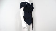 Circa 2003 John Galliano for Christian Dior Boutique Black Beaded Corset Top