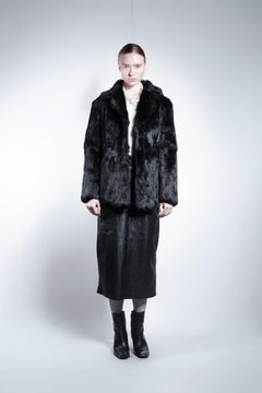 Circa 2005 Black Rabbit Fur Coat