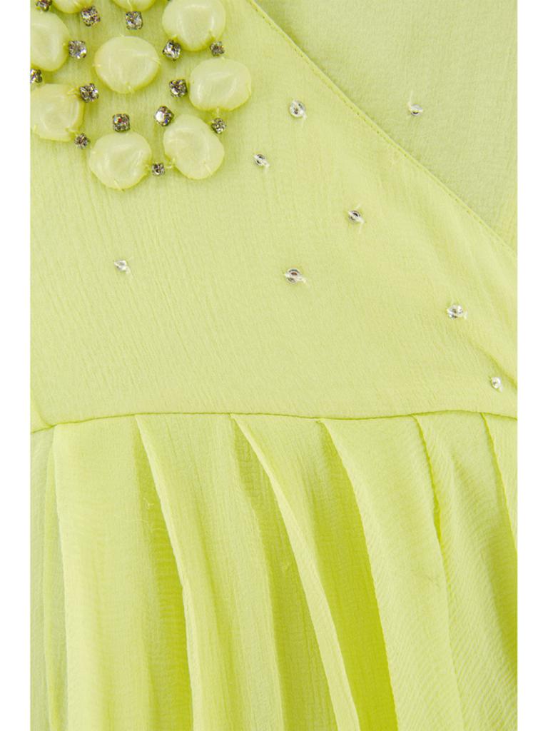 Circa 2008 Christian Dior Citrus Green Fine Silk Chiffon Plissé Dress 1