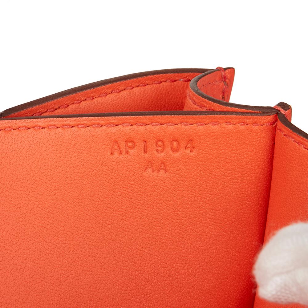 Circa 2017 Hermès Orange Poppy Evergrain Leather Constance 24 2