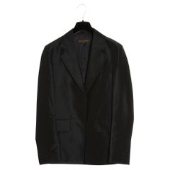 Circa 2017 Louis Vuitton Schwarze Seidenjacke aus Seide FR36