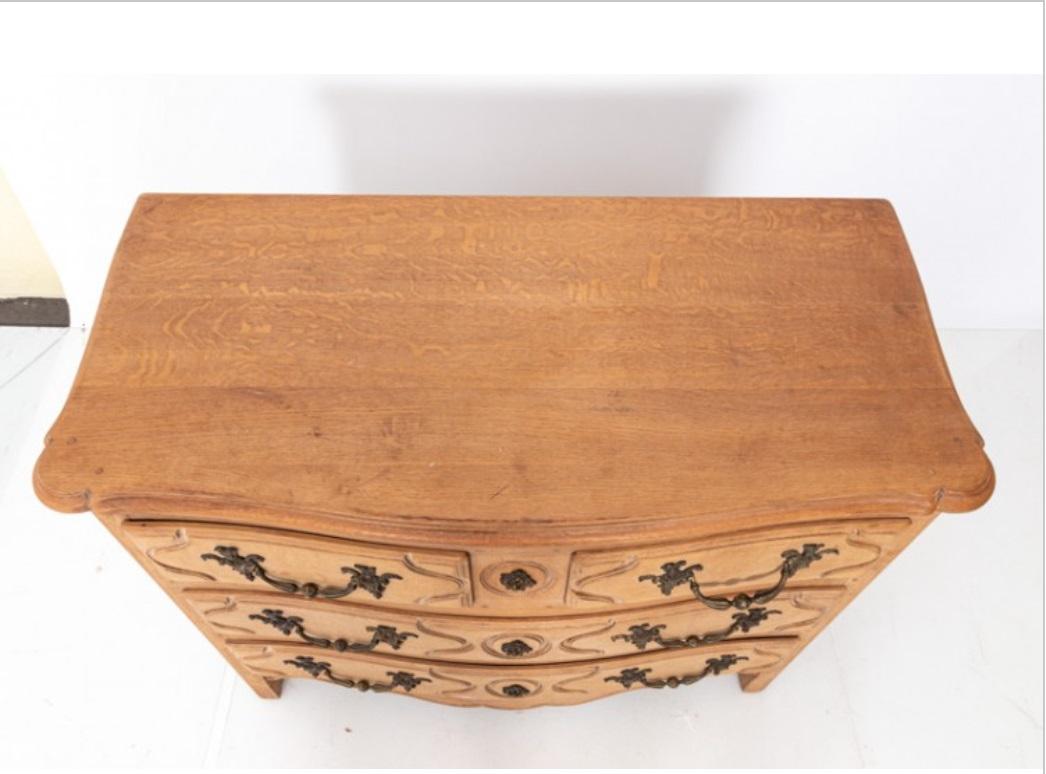 Wood French Louis XVI Style Bleached Oak Commode For Sale