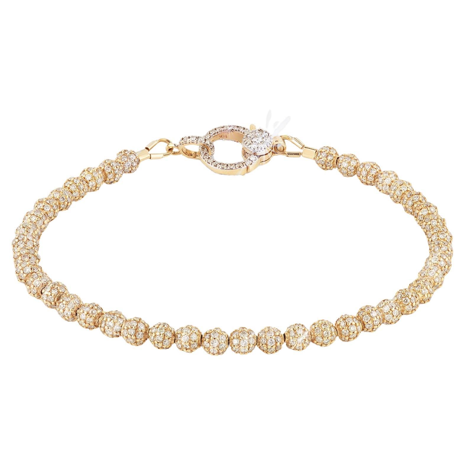 Circa 6.24 ct Diamond Tennis Bracelet 18k Yellow Gold