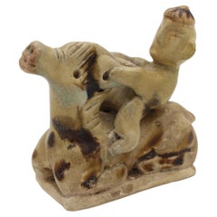 Steingutfigur aus der Qingbia-Keramik, CIRCA 960 bis 1398, Song-/Yuan-Dynastie