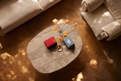 Circa Coffee Table made in Italy in Travertine. Designed by Yaniv Chen