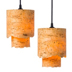 CIRCA Custom Karelian Burl Wood with Live Edge Cylinder Pendant