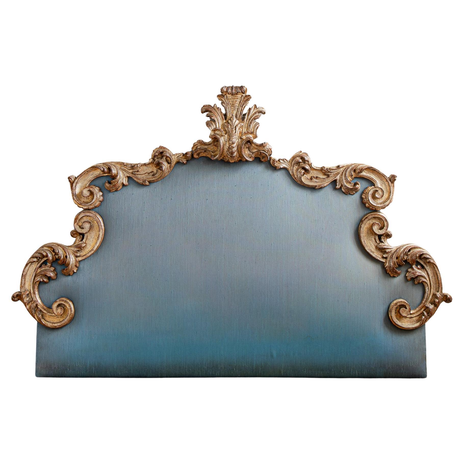 Circa early 1900's Italian Rococo Style Large Gilt-wood Headboard