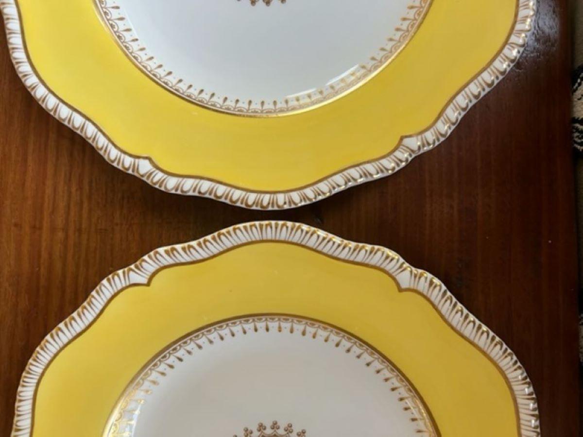 Hand-Painted Circa Early 20th Century Copeland English Dinner Plates for Ovington Brothers-S