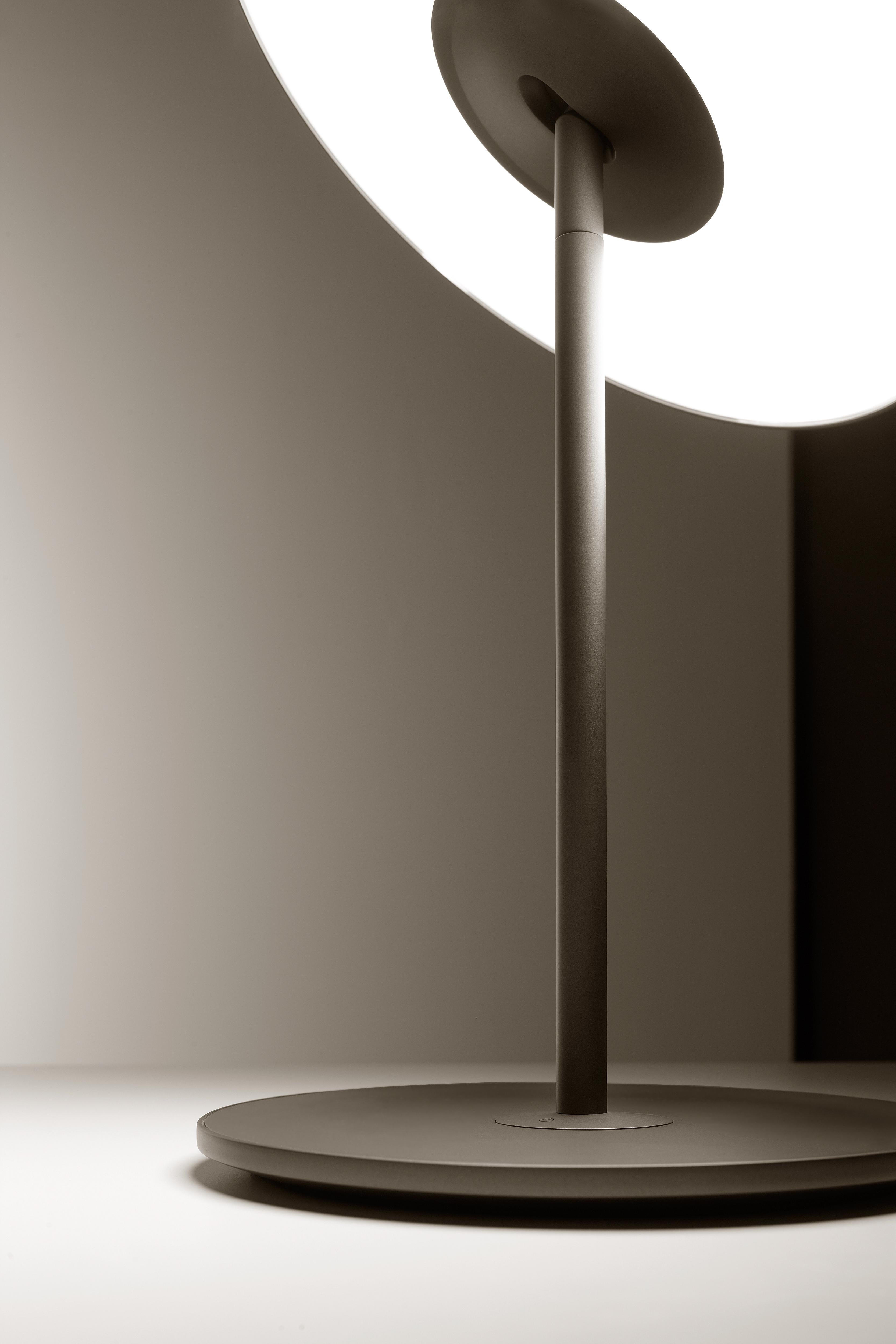 Modern Circa Table Lamp in Graphite by Pablo Designs For Sale