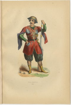 Circassian and Imeretian Princes in Traditional Attire, 1844 Lithographs
