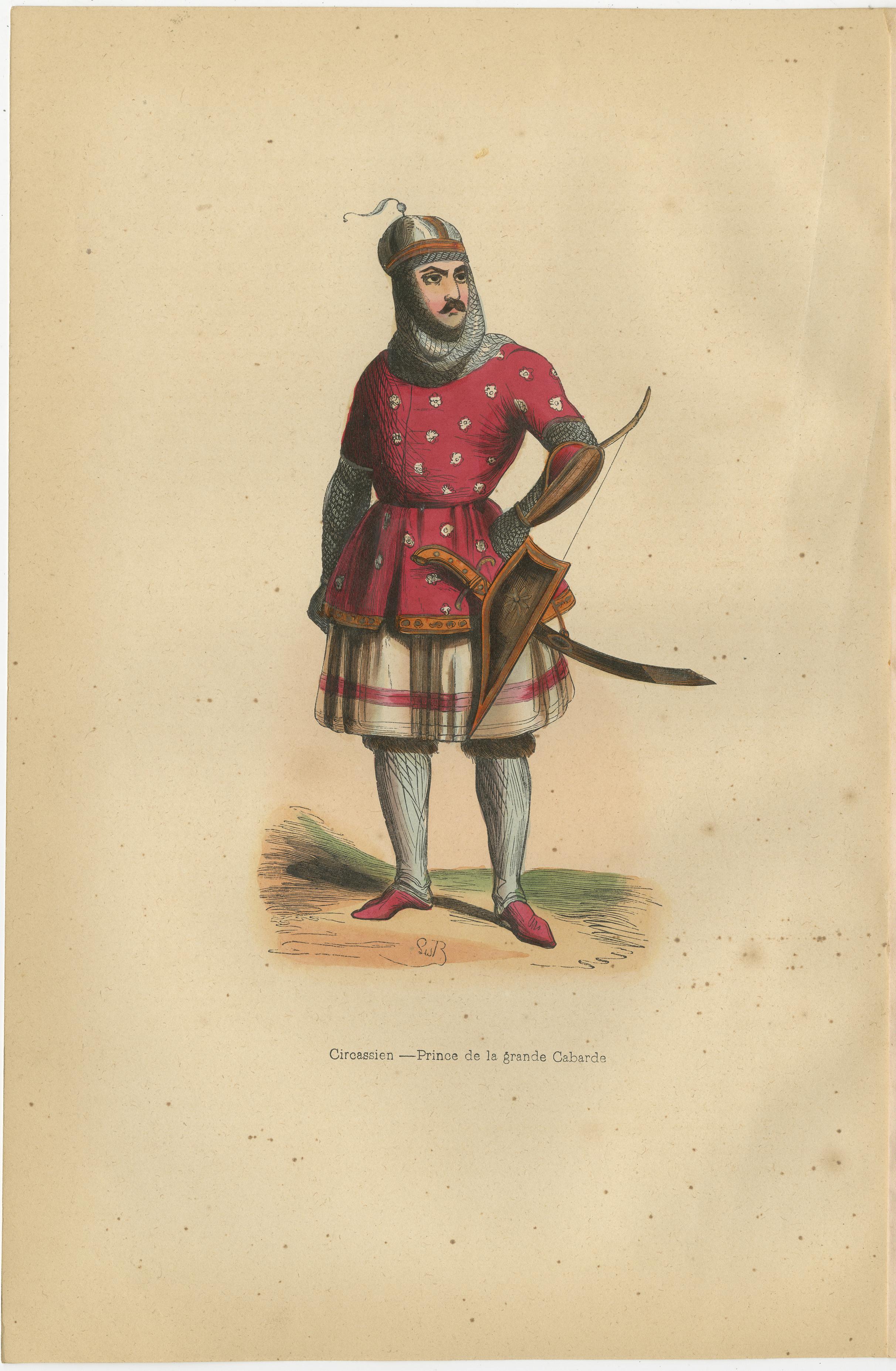Principi circassi e imeriziani in abiti tradizionali, litografie del 1844 In condizioni buone in vendita a Langweer, NL