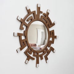 Circe Convex mirror with Bronze and Alabaster frame by Matlight Milano