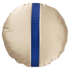 STRIPE Circle Blue by David/Nicolas, Handcrafted Silk Cushion