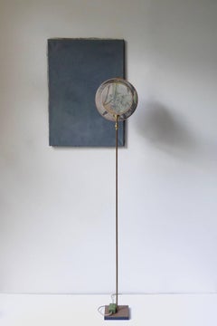 No. 11 Circle Blue Grey Contemporary Art Floor Lamp by Sander Bottinga