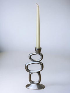 Circle candlestick by matthew hilton, solid aluminium, Circa 1980