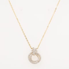 Collana Circle Cluster Diamond impilabile in oro massiccio 14K (certificato)