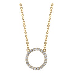Collier en or jaune 14K avec diamants en forme de cercle
