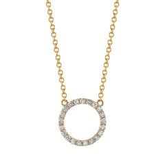 Collar Círculo Diamante Oro Amarillo 14K