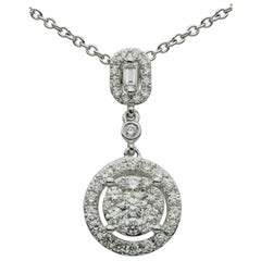 Circle Diamond Floating Pendant with Chain
