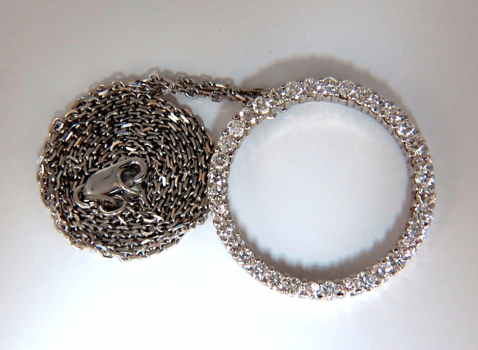 Round Cut Circle Diamond Necklace 1.50 Carat 14 Karat G/Vs Rounds