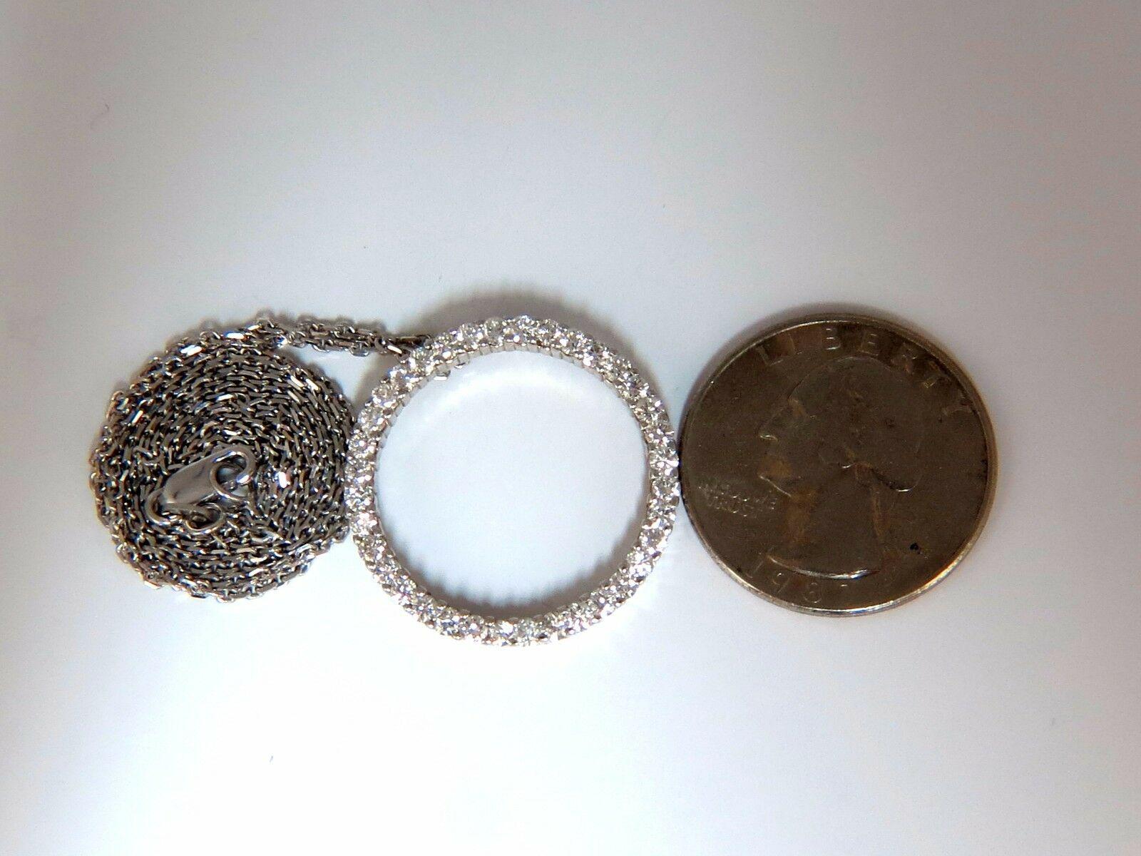 Women's or Men's Circle Diamond Necklace 1.50ct 14kt G/Vs Rounds